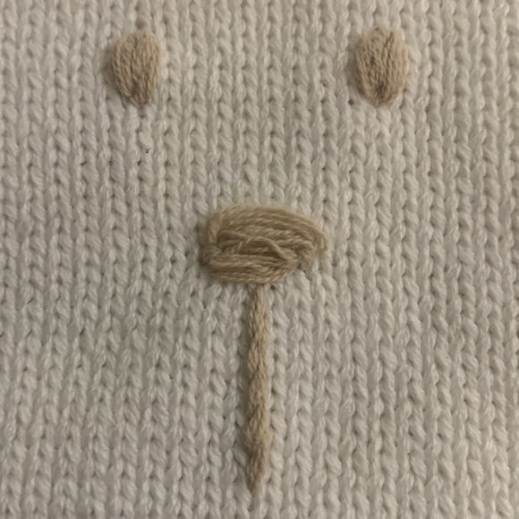 Adorable cotton knit baby bear beanie with hand embroidered face & 3d ears - Picture 4 of 9